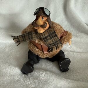 Errol the Airplane Pilot Aviator Figurine with Scarf